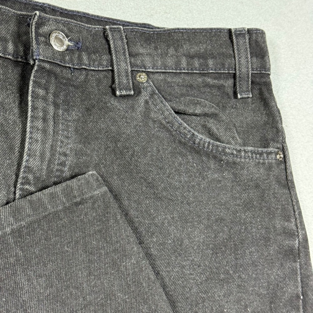 Levis‎ 505 Regular Fit Straight Leg Jeans Black Denim Mens W34 L32 Orange Tab